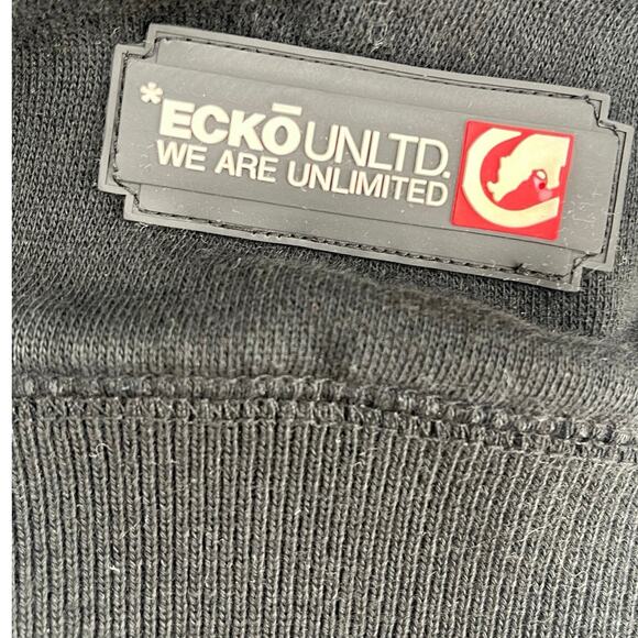 ECKO UNLTD Pullover Black Hoodie 3X Y2K Spell Out Work Wear Streetwear - Picture 7 of 9